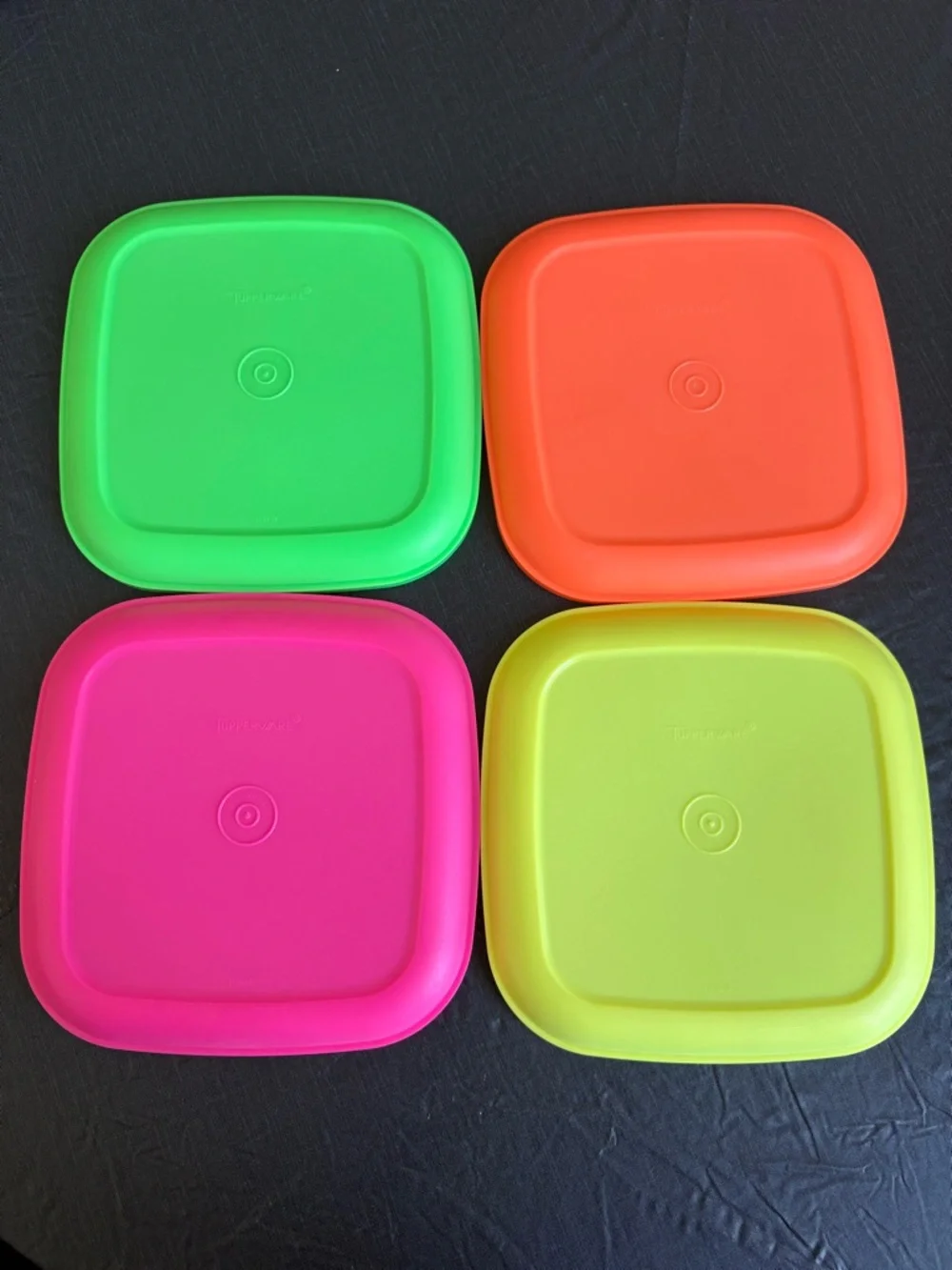 Tupperware Neon plates. Orange, Pink, Green, Yellow - Picture 2 of 2